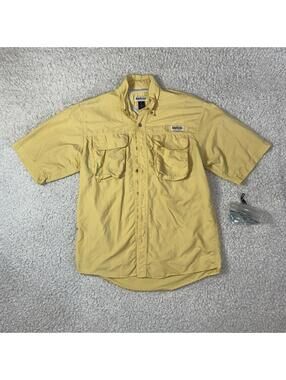 Men’s Magellan Sportswear Yellow Button-Up Shirt (M) & Waterproof Pouch #TM225